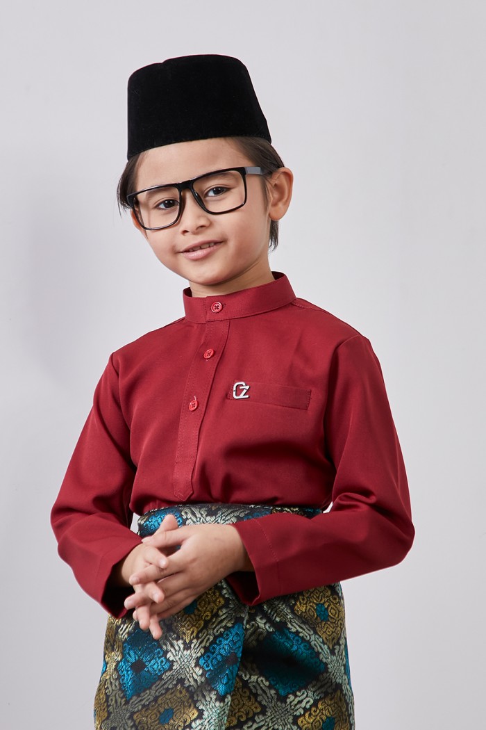 Baju Melayu Yusoff Kids - Deep Red