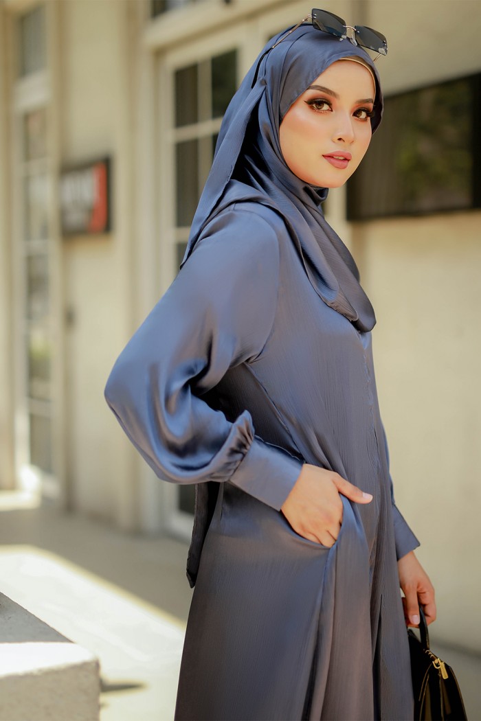 Hagia Abaya - Greyish Blue