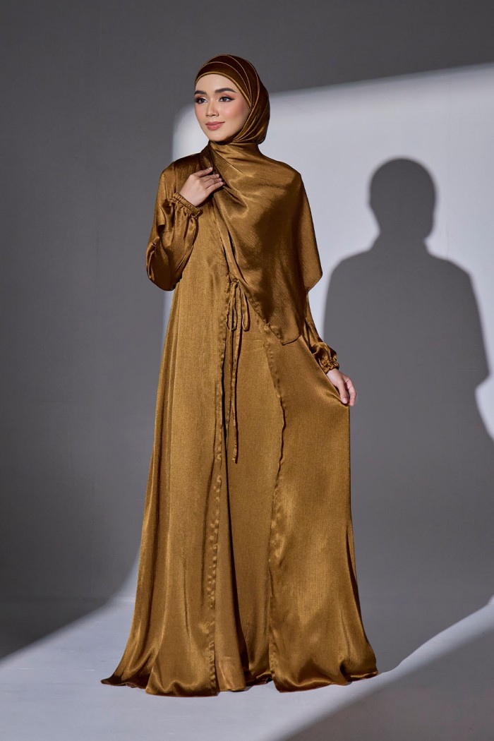 Abaya Qaleja - Brown Gold