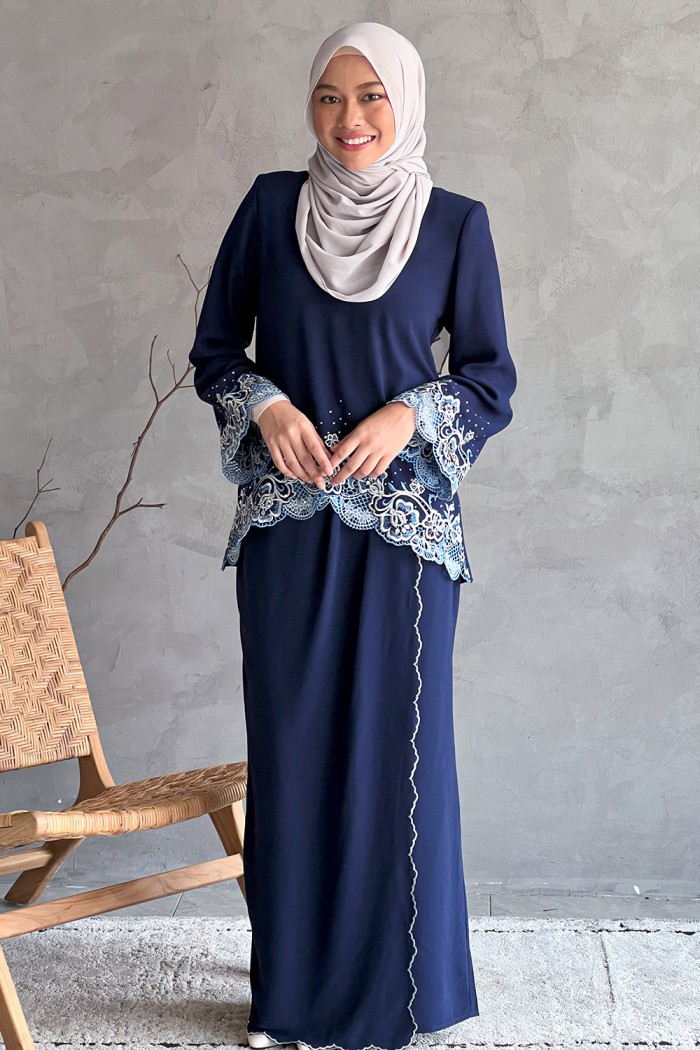 Suri Mini Kurung - Navy Blue