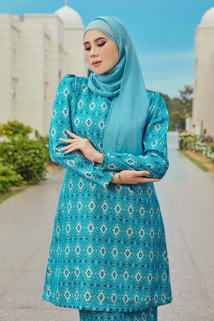 Jute Luxe Kurung - Sky Light Blue