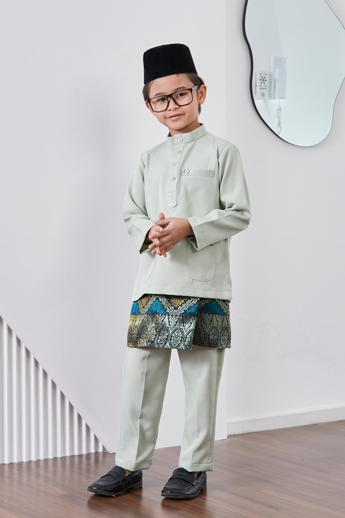 Baju Melayu Yusoff Kids - Pine Green