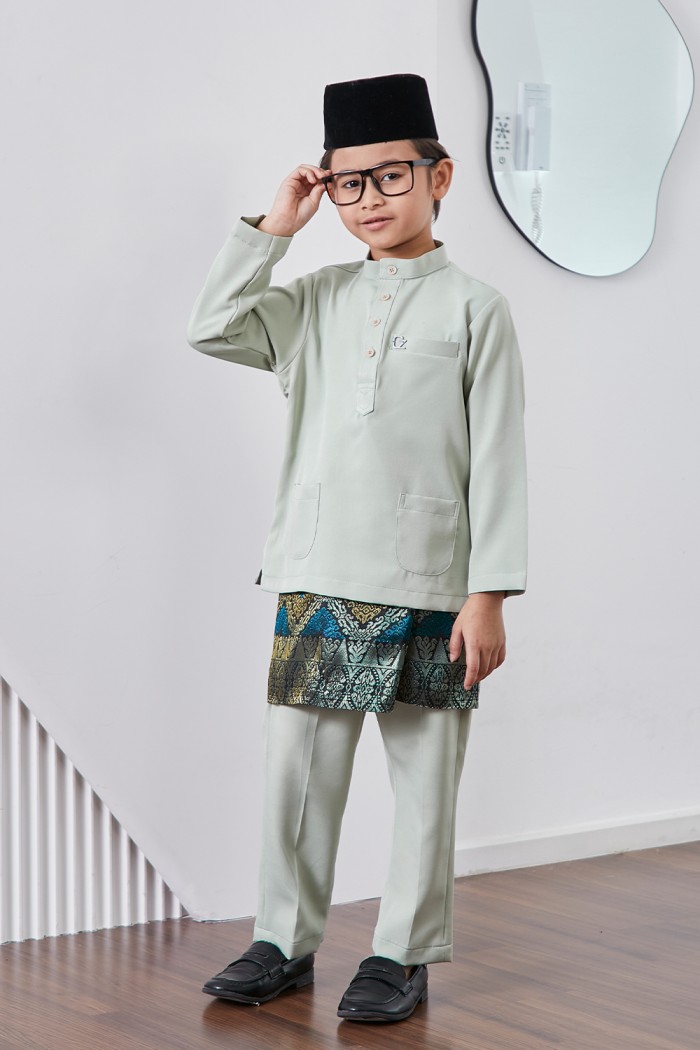 Baju Melayu Yusoff Kids - Pine Green