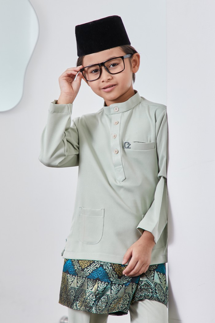 Baju Melayu Yusoff Kids - Pine Green