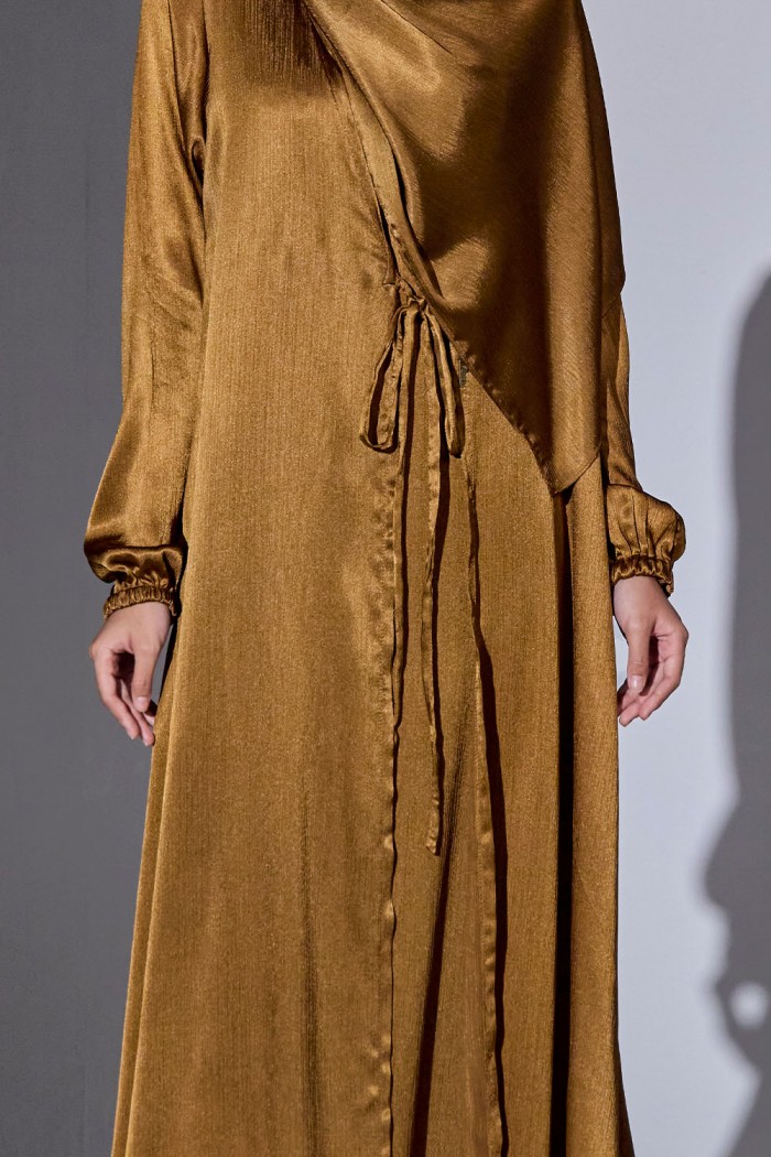 Abaya Qaleja - Brown Gold