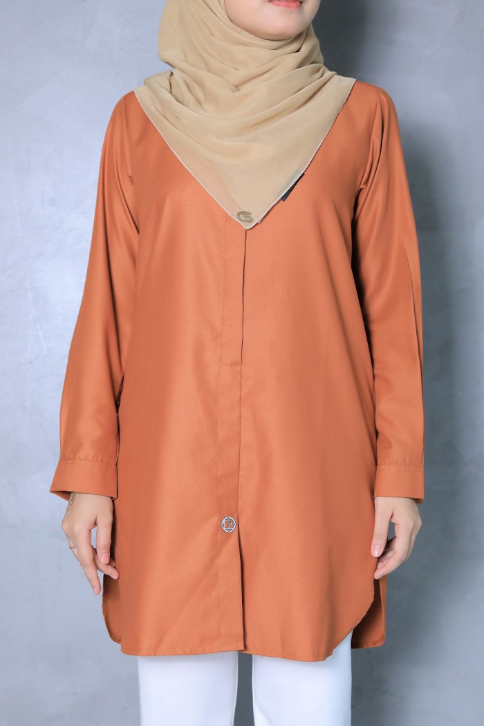 Aileen Blouse - Tangerine Orange