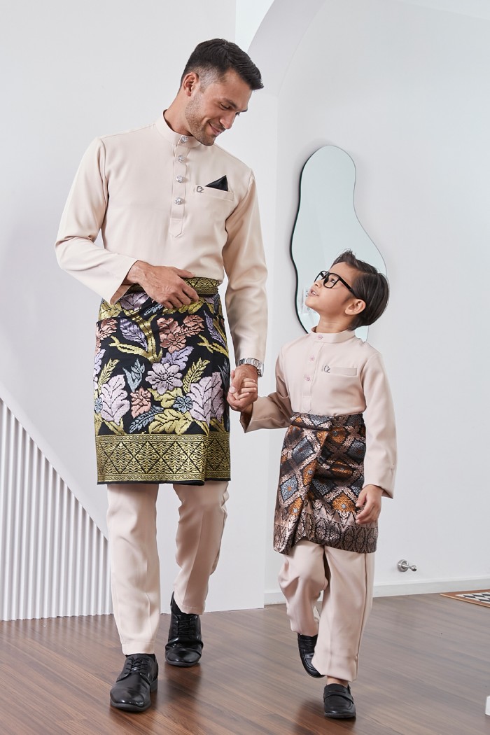 Baju Melayu Yusoff Kids - Nude Brown