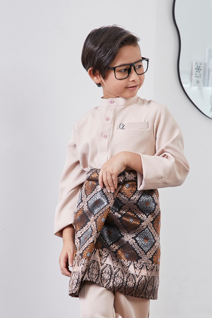 Baju Melayu Yusoff Kids - Nude Brown