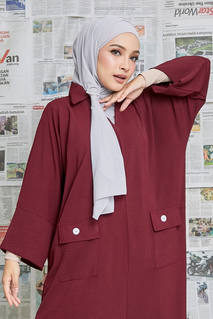 Carya Kaftan - Maroon