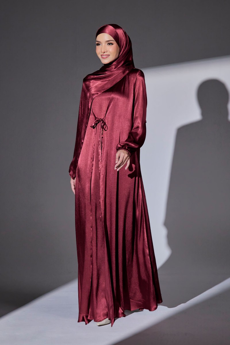 Abaya Qaleja - Wine Red