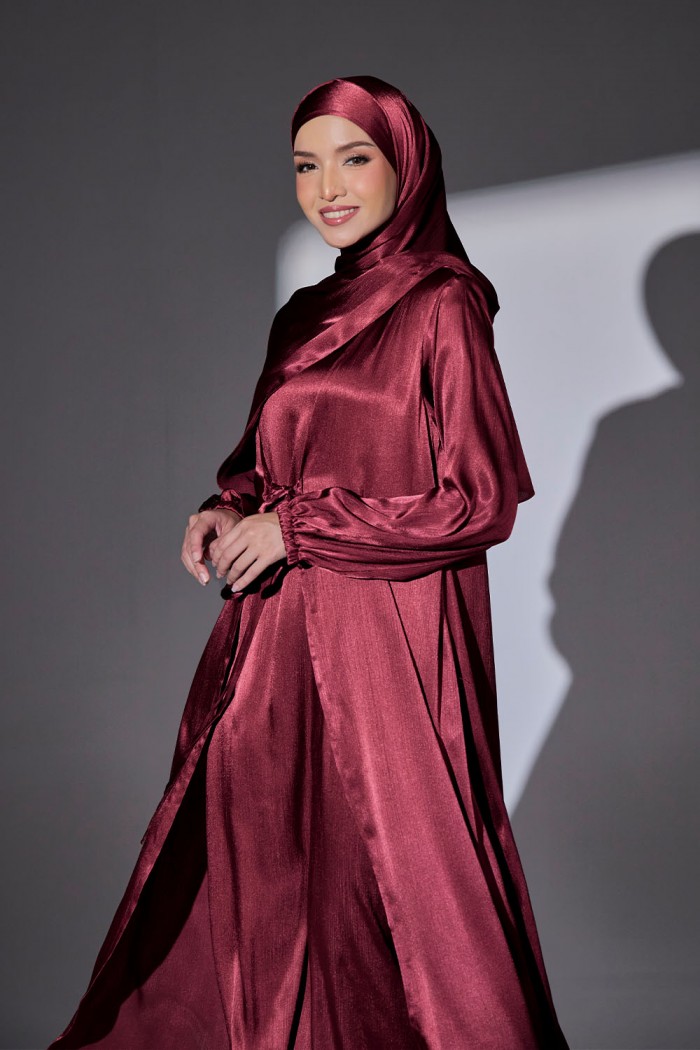 Abaya Qaleja - Wine Red