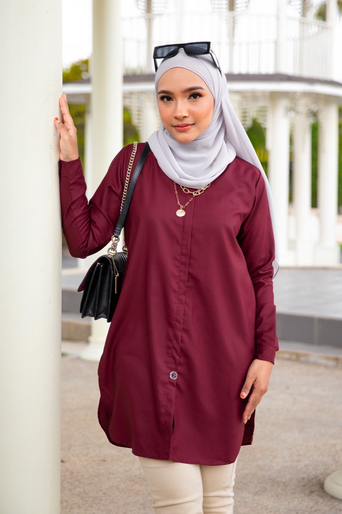 Aileen Blouse - Maroon