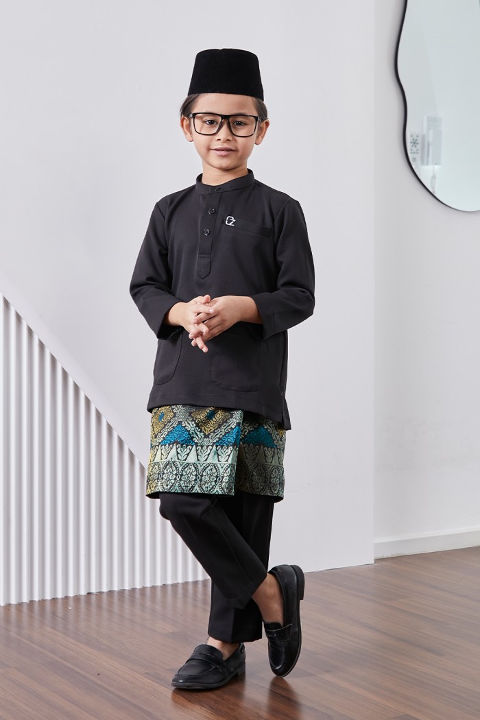 Baju Melayu Yusoff Kids - Exclusive Black