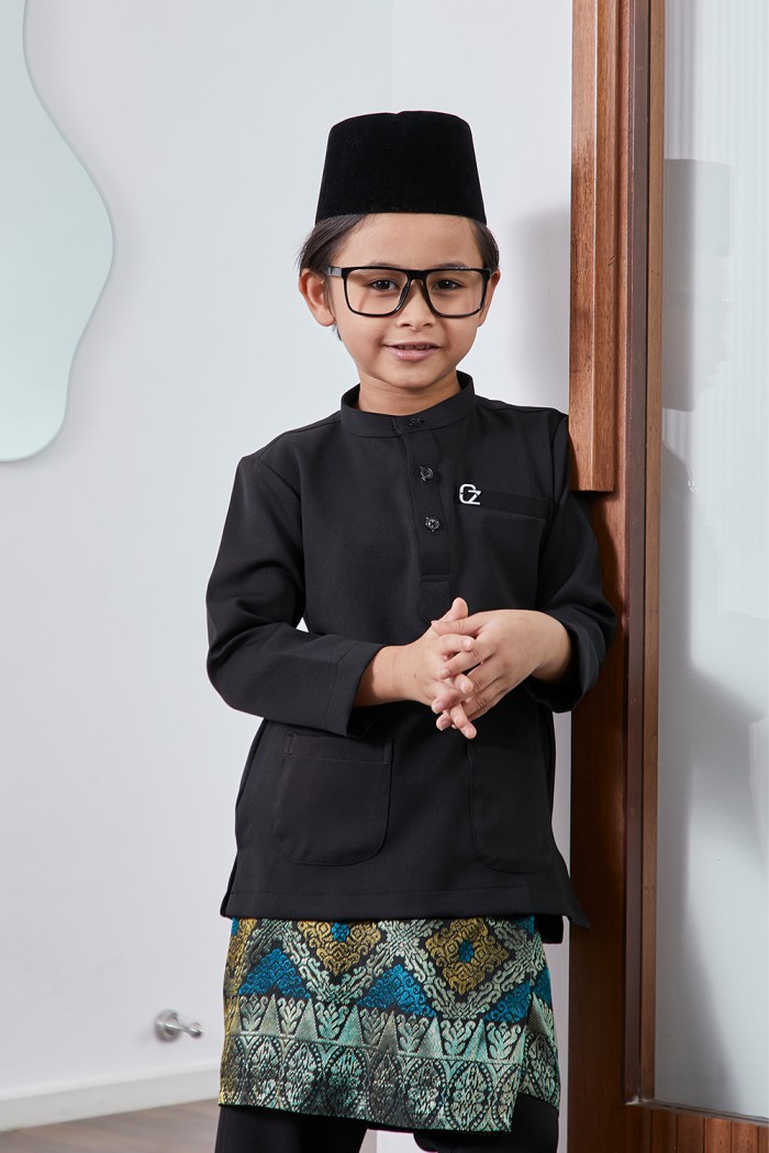 Baju Melayu Yusoff Kids - Exclusive Black