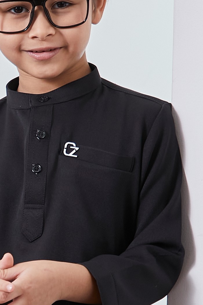 Baju Melayu Yusoff Kids - Exclusive Black