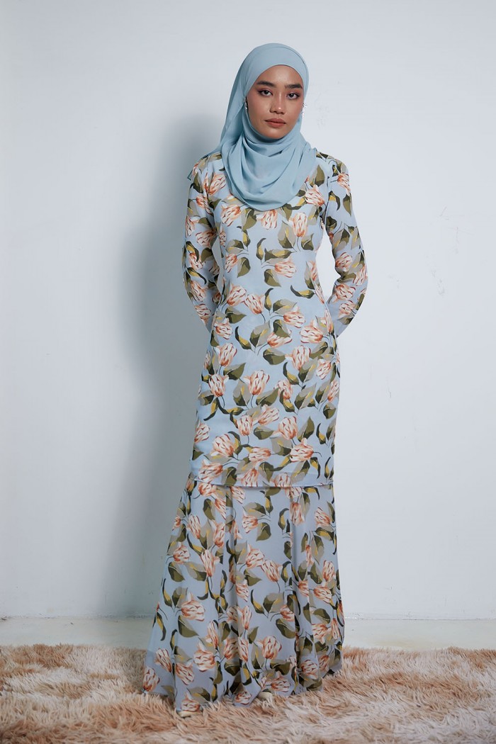 Maharani Kurung - MK12 - Blushing Blue