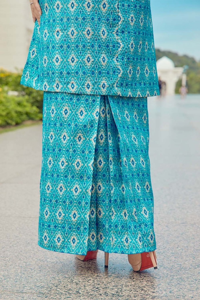 Jute Luxe Kurung - Sky Light Blue