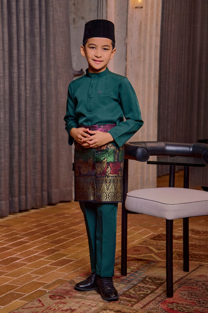 Baju Melayu Yusoff Kids - Emerald Green