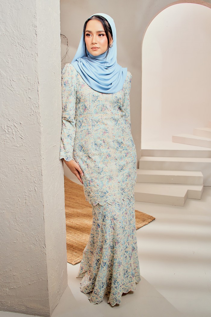 Alure Luxe Kurung - Mint Blue