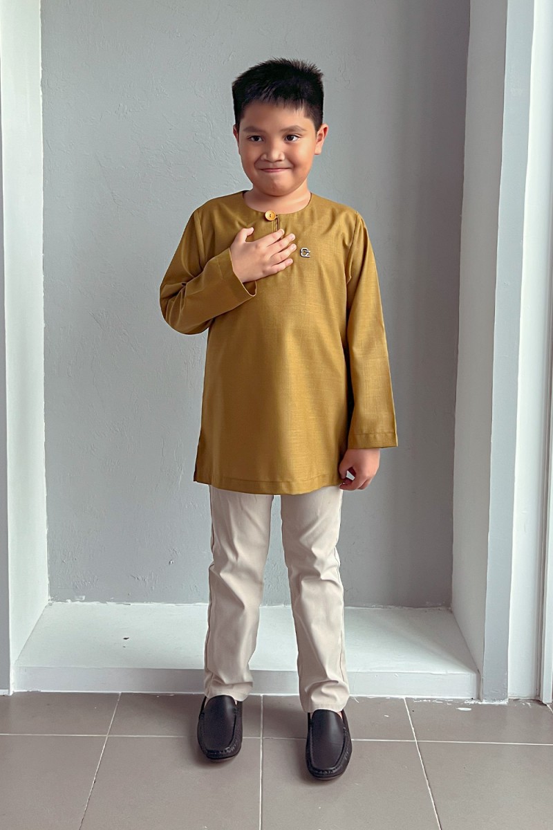 Kurta Fateh Kids - Olive Gold