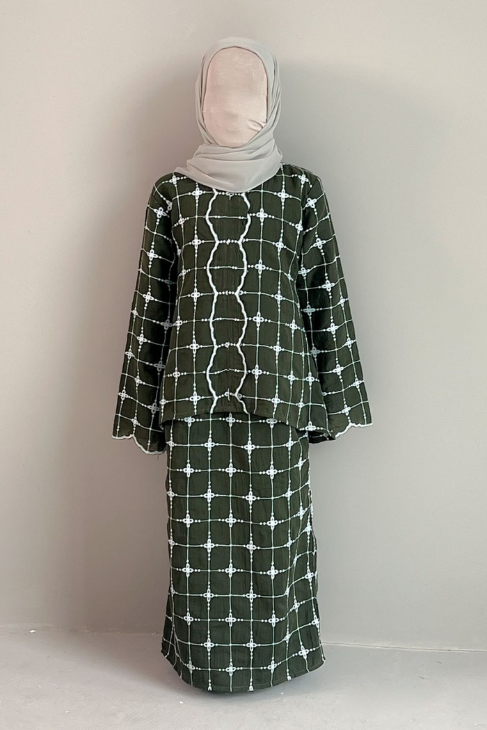 Marwa Kebaya Kids - Olive Green