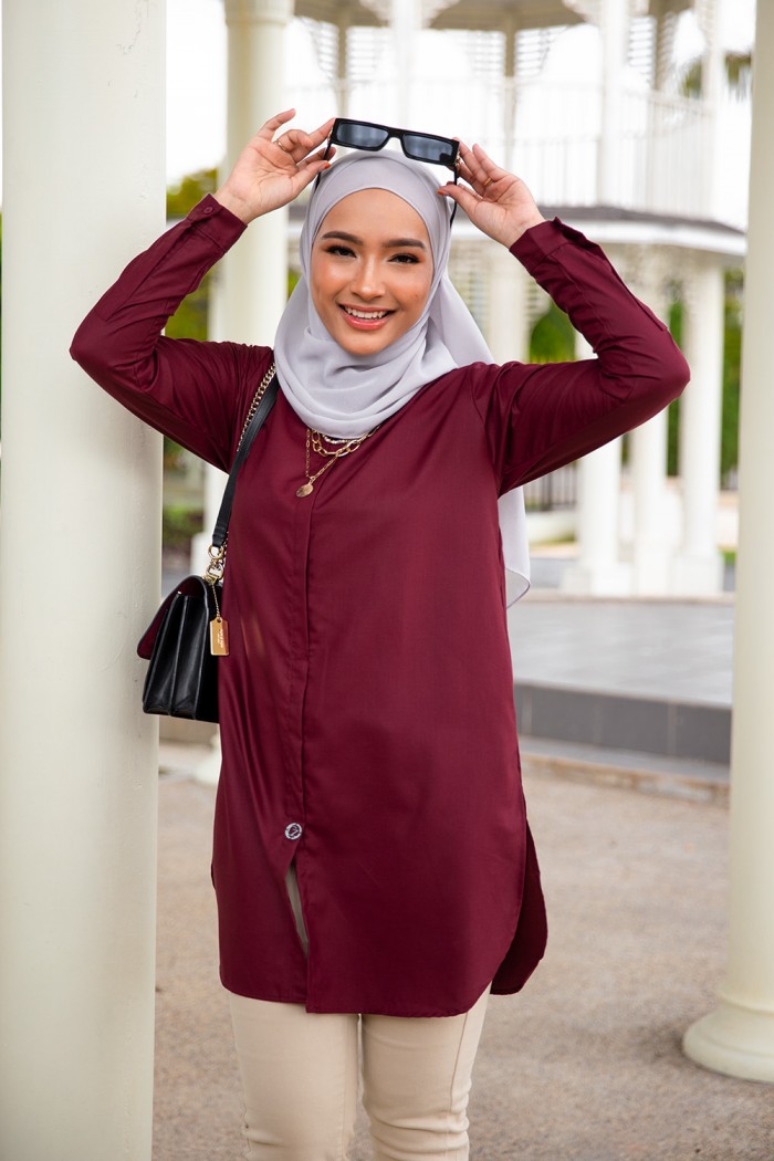 Aileen Blouse - Maroon