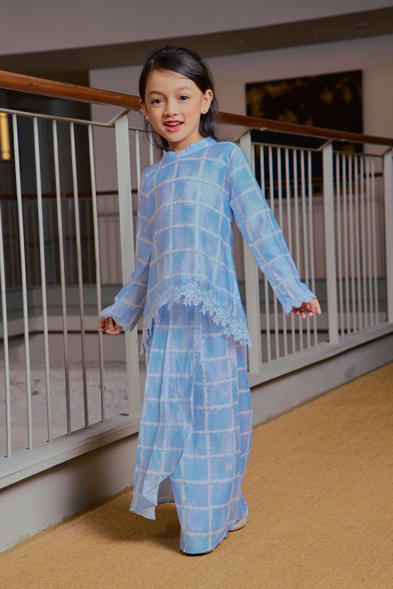 Eva Mini Kurung Kids - Baby Blue