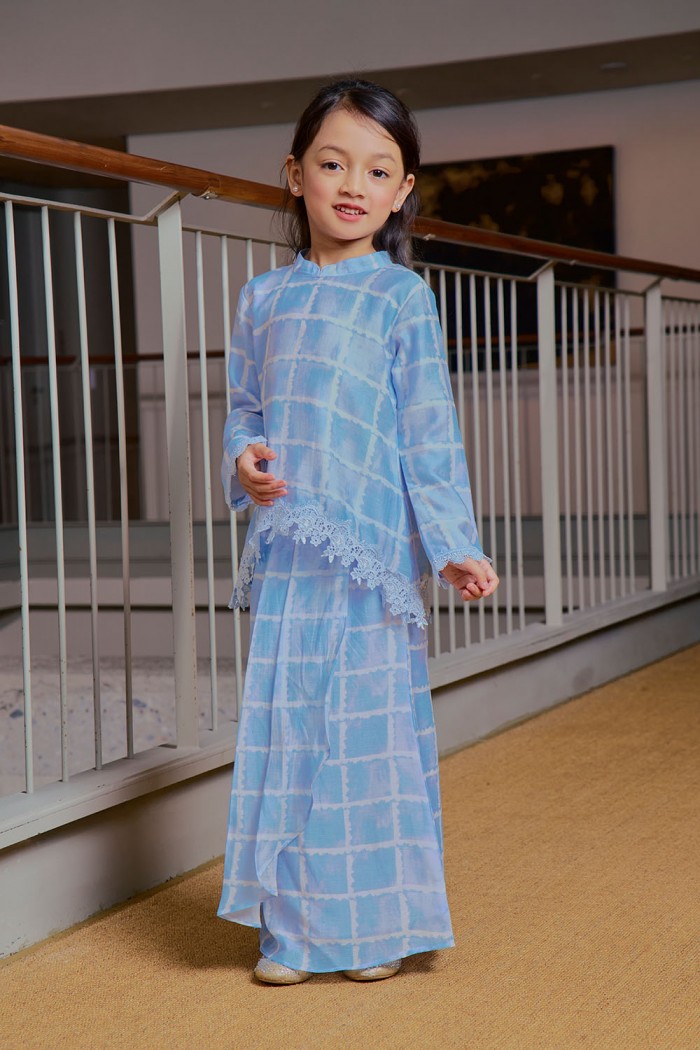 Eva Mini Kurung Kids - Baby Blue