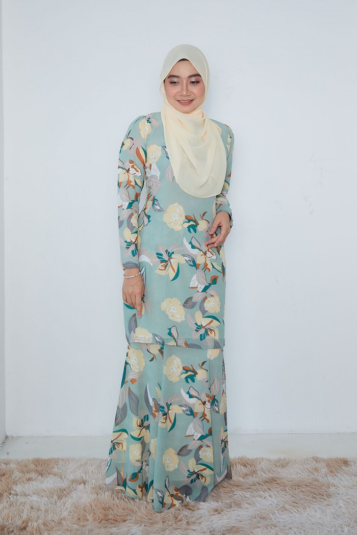 Maharani Kurung - MK15 - Blossom Blue