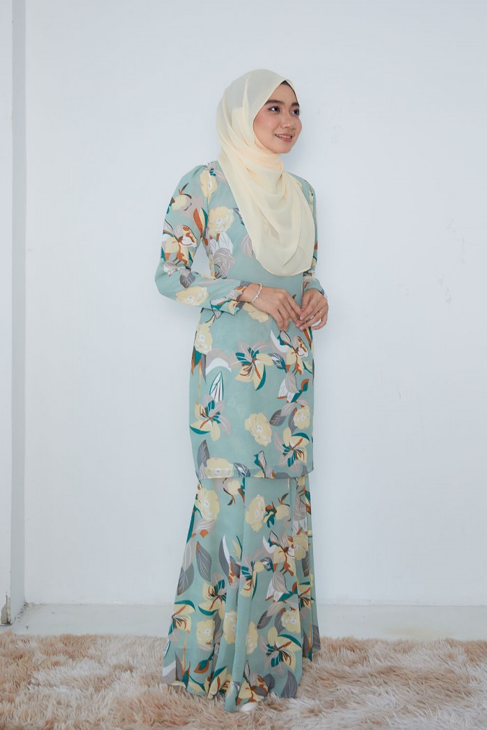 Maharani Kurung - MK15 - Blossom Blue