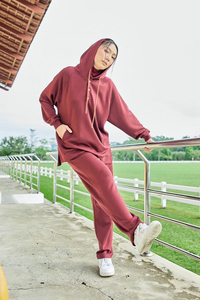 Gisele Suit Hoodie - Maroon