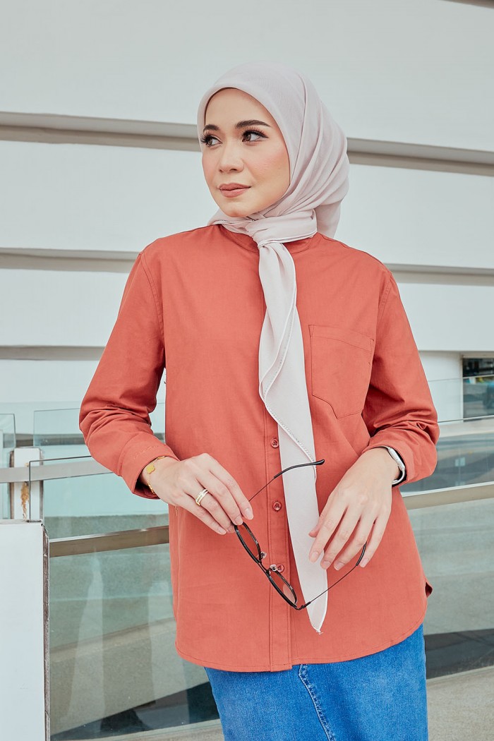 Clara Blouse - Tangerine Orange