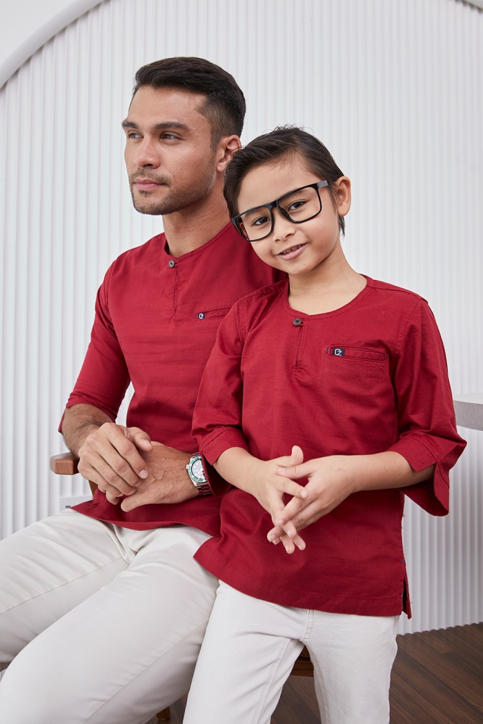 Kurta Hayder Kids - Maroon