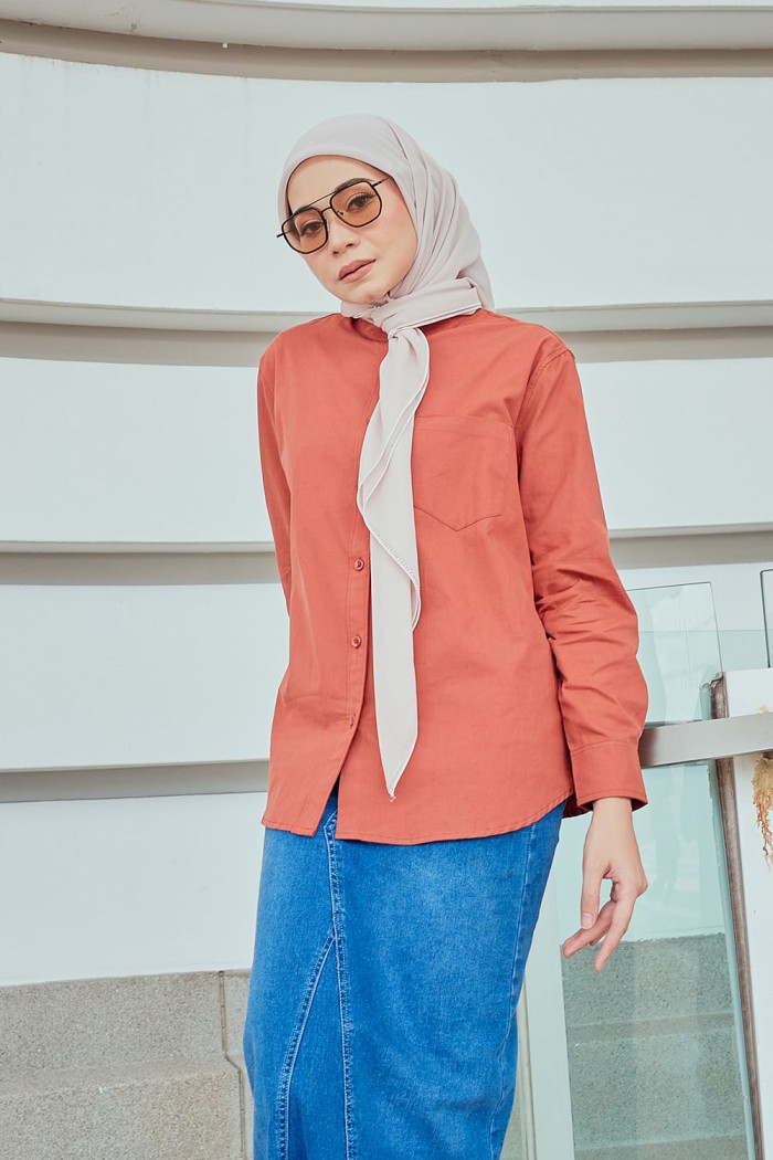 Clara Blouse - Tangerine Orange