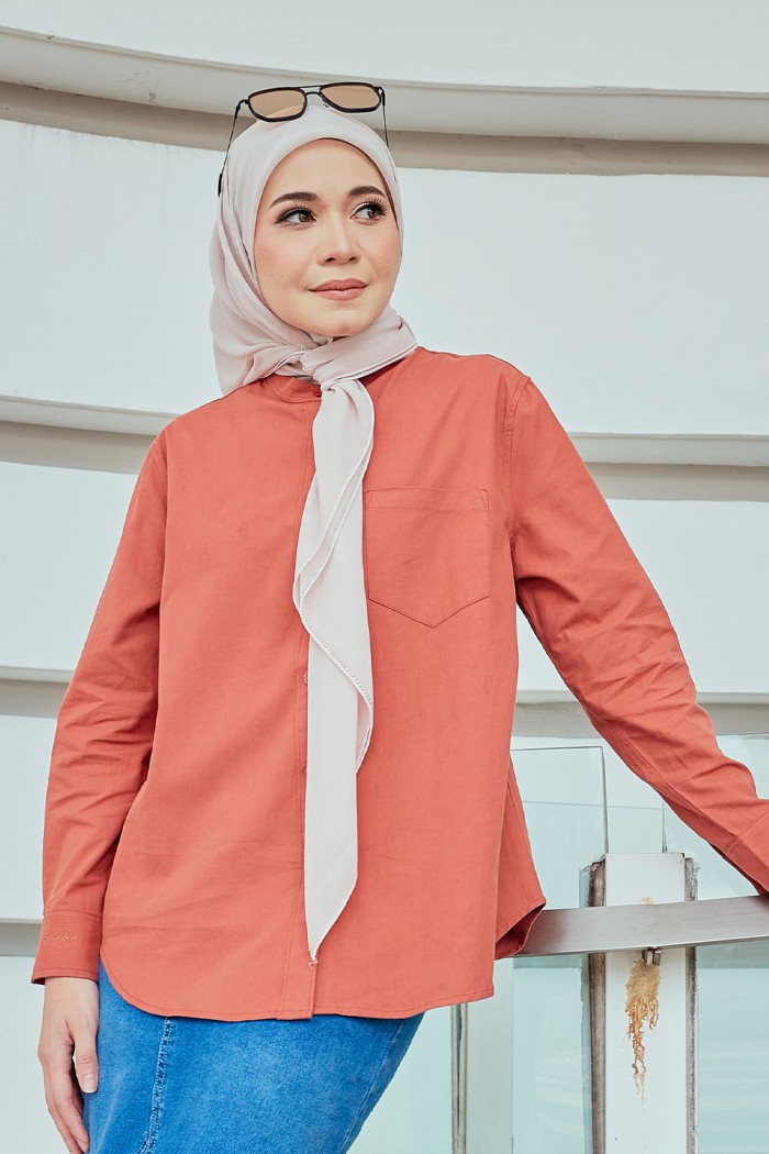 Clara Blouse - Tangerine Orange