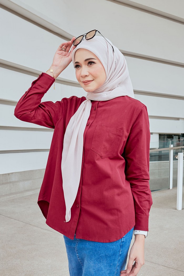 Clara Blouse - Maroon