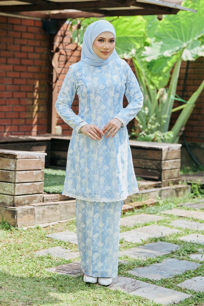 Printed Bunga Medina - Baby Blue