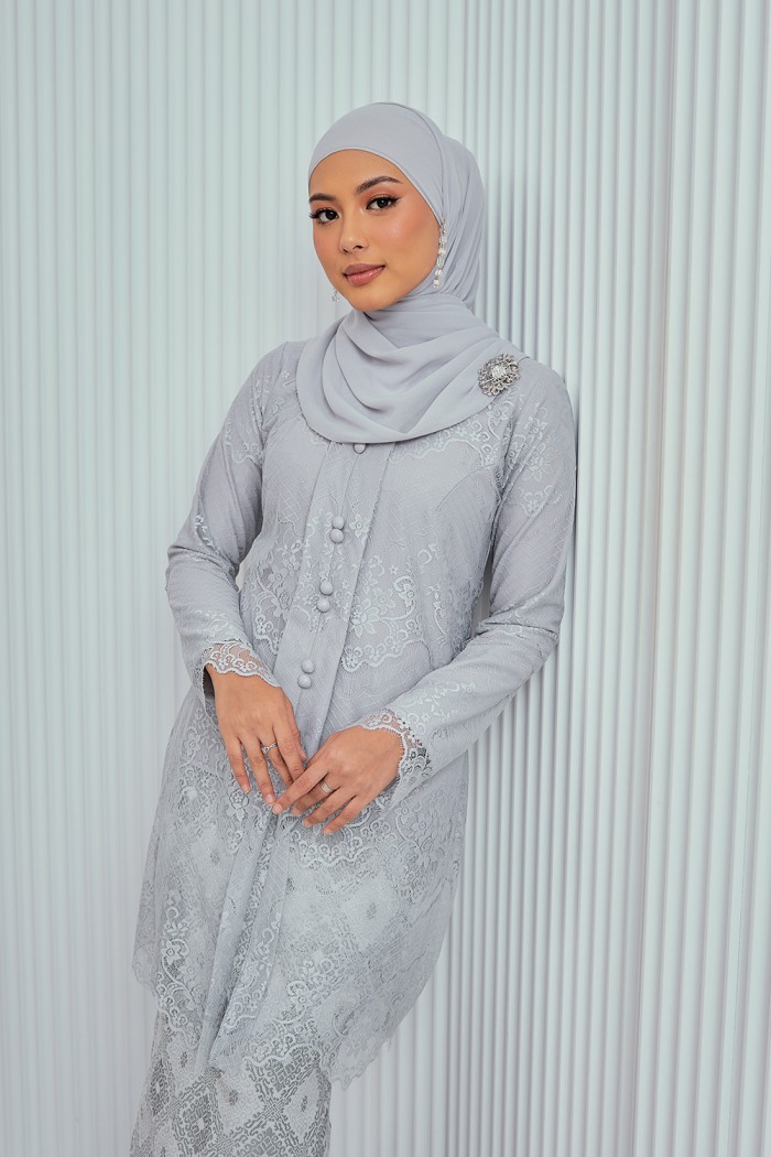 Primadona Kurung - Silver Grey