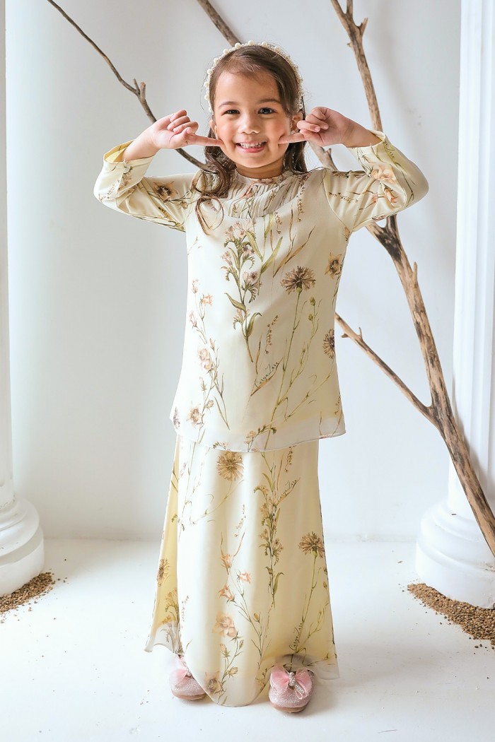 Hajjar Printed Kids - Soft Yellow