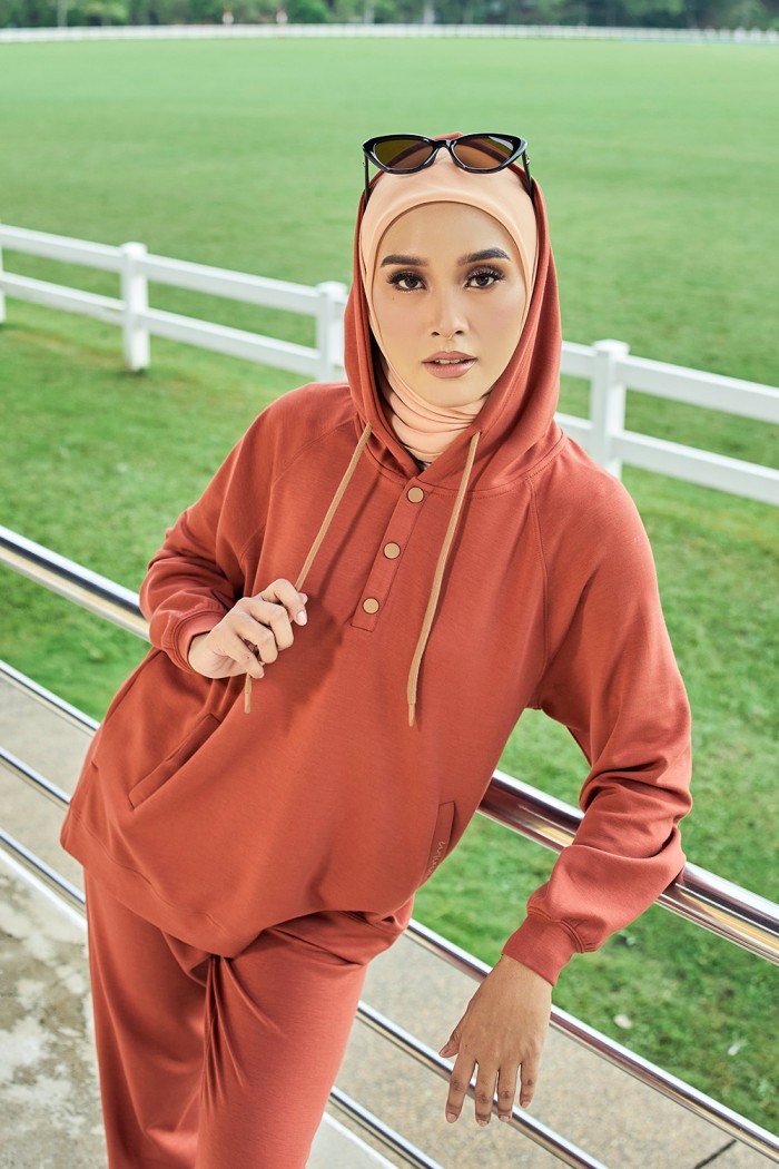 Gisele Suit Hoodie - Brick Orange