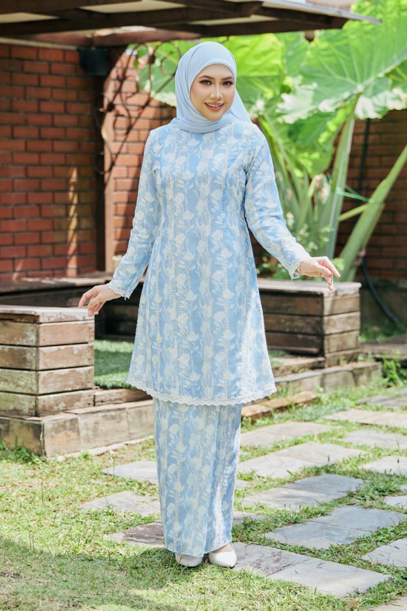 Printed Bunga Medina - Baby Blue