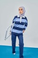 Sky Striped Top - Navy Blue