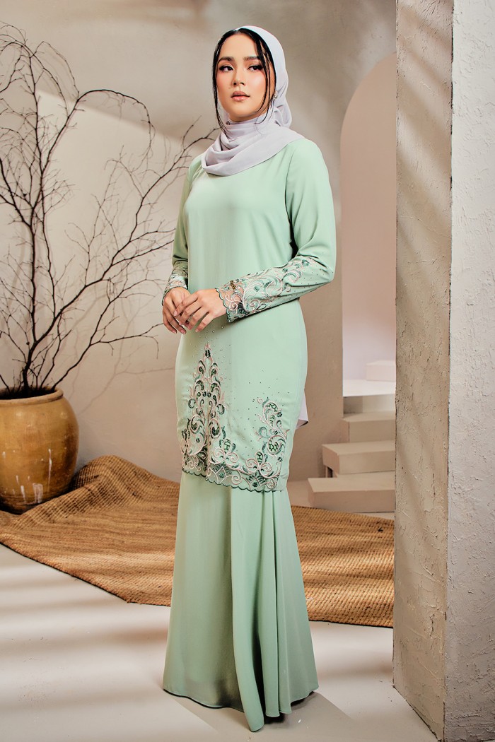 Adinda Luxe Kurung - Sage Green