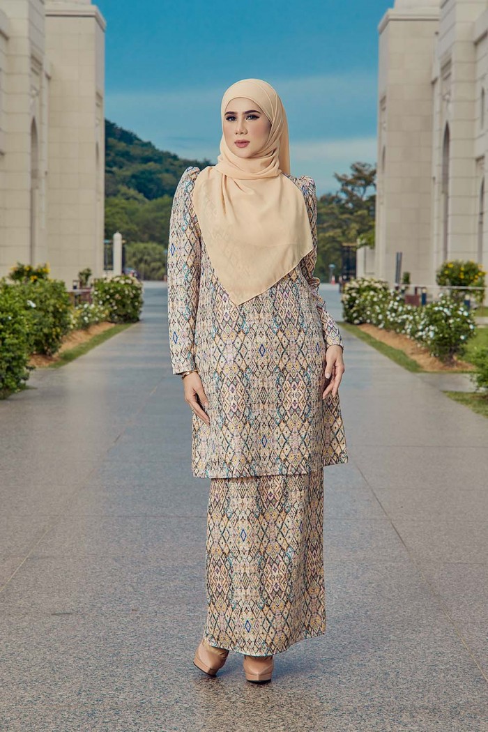 Jute Luxe Kurung - Champange Brown