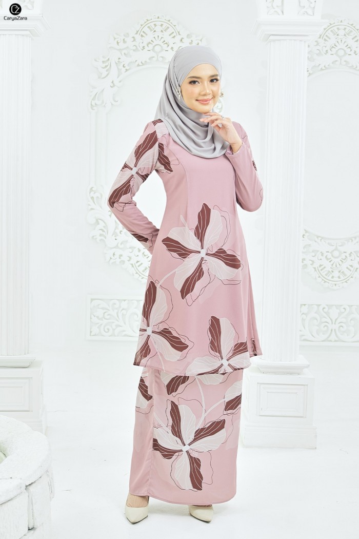 Mahsuri Kurung - Dusky Rose Pink