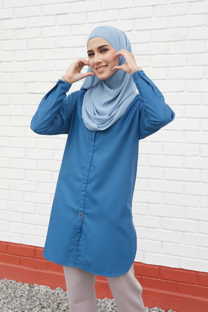 Aileen Blouse - Teal Blue