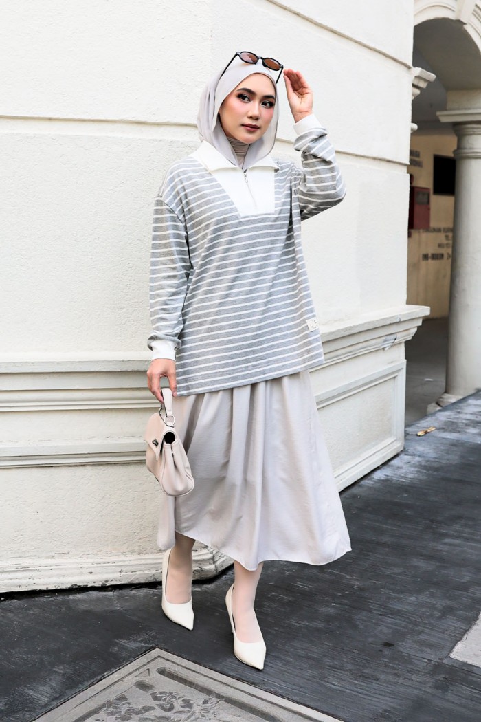 Ozy Stripe Shirt - Acid Grey