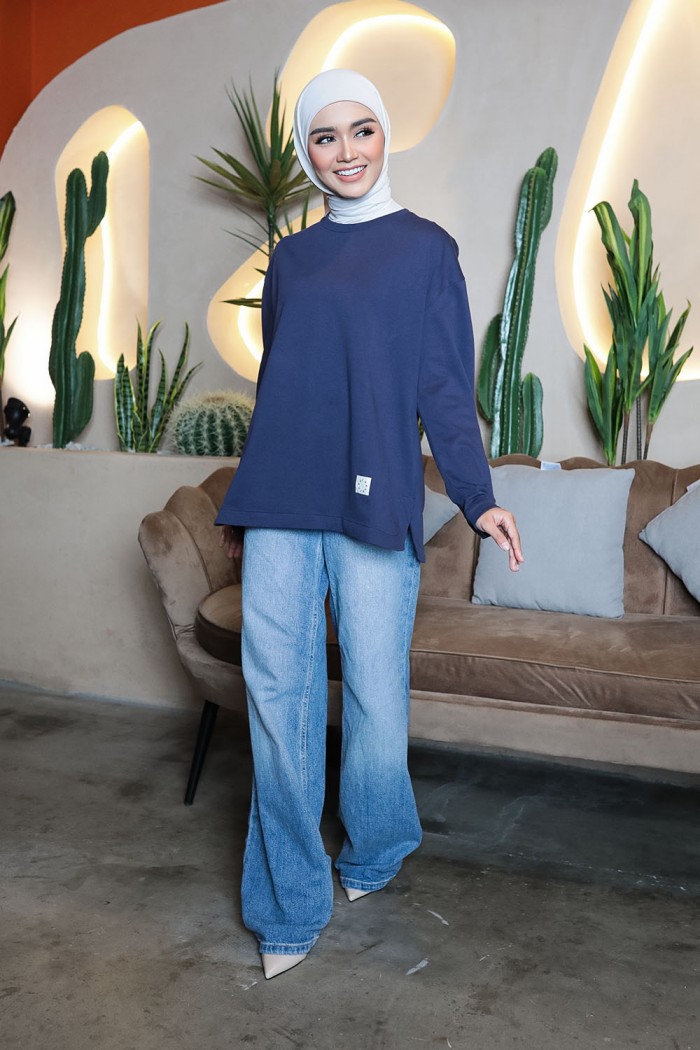 Thera Plain Shirt - Navy Blue