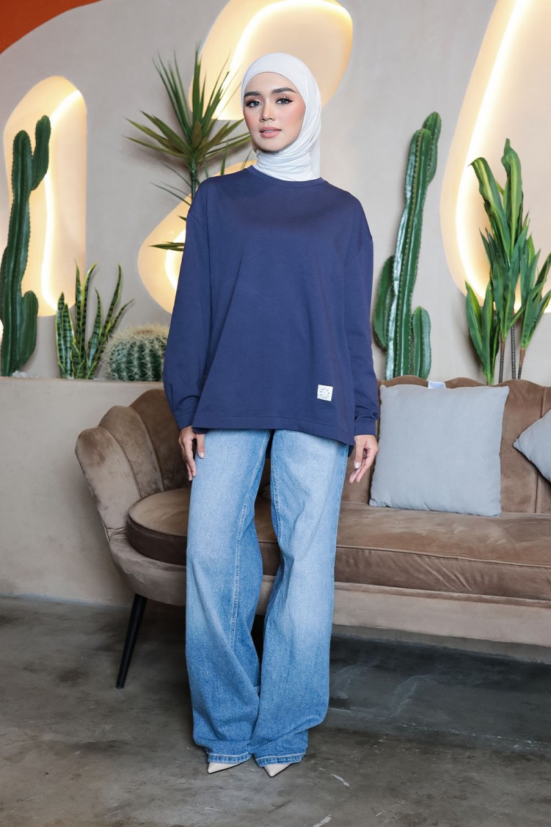 Thera Plain Shirt - Navy Blue