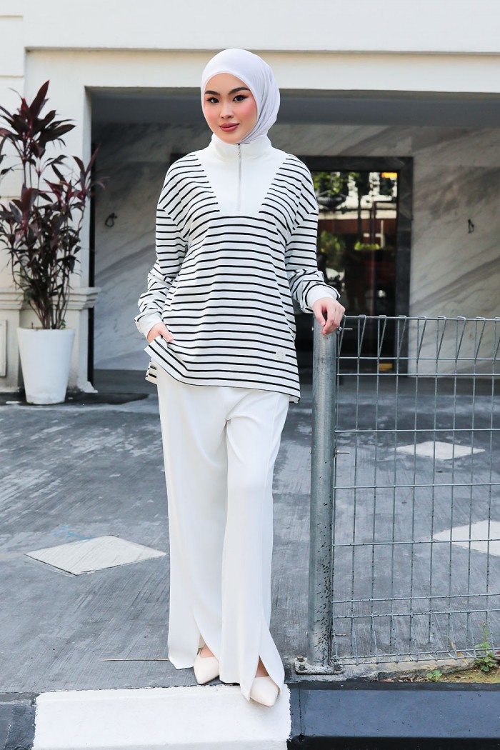 Ozy Stripe Shirt - White